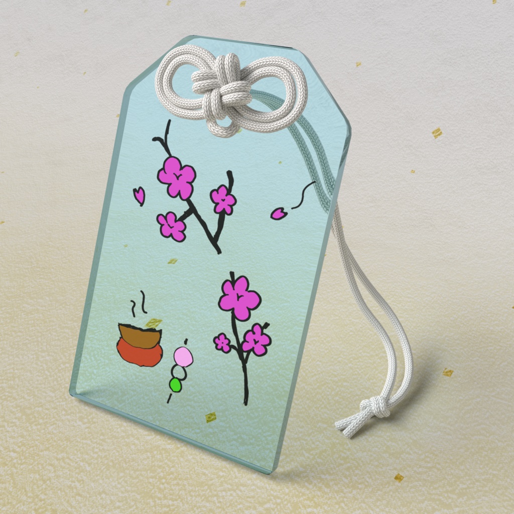 桃の花〜春のひととき〜　アクリルお守り