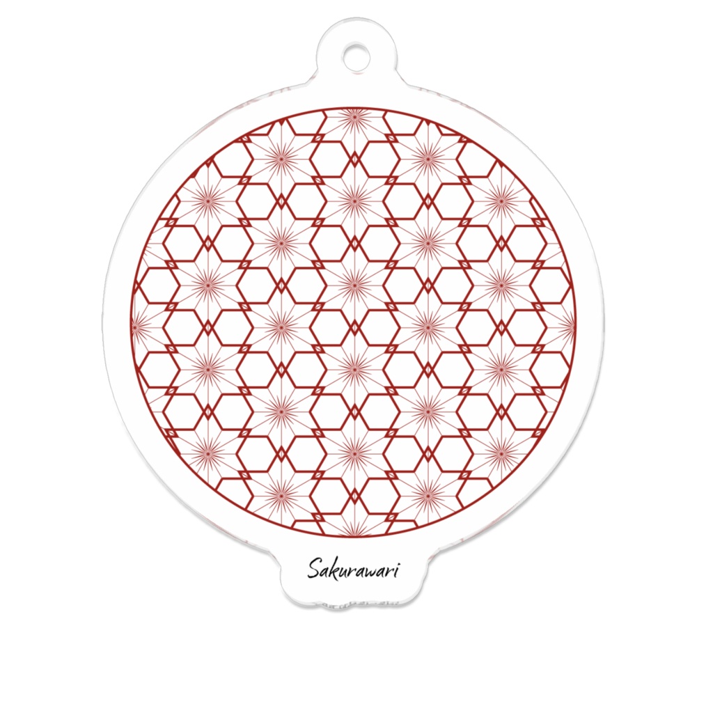 【北斎文様】アクリルキーホルダー「桜割」