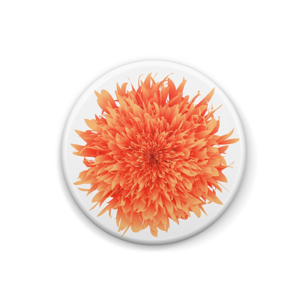 缶バッジ『ビビッドなおはな』 - 鮮やかなオレンジの彩り
