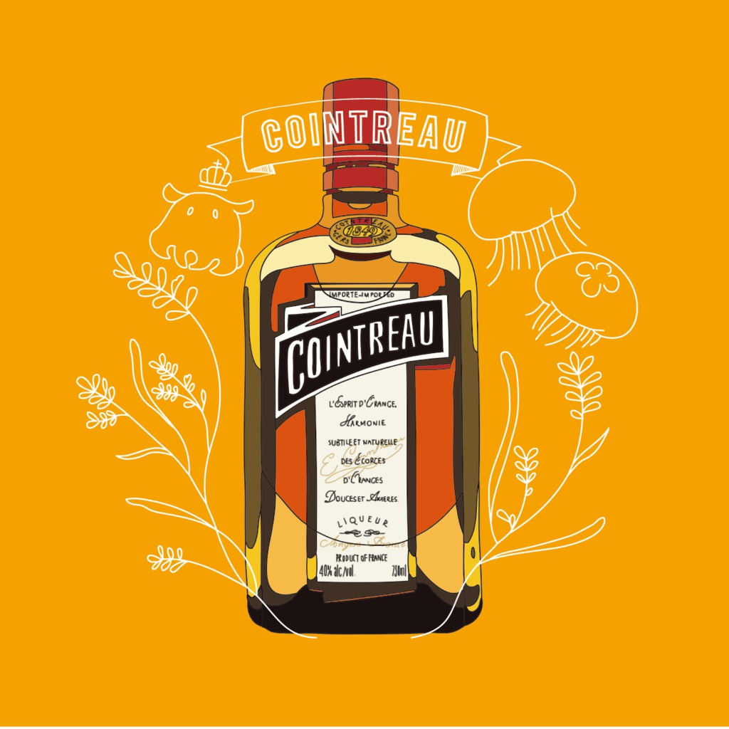 お酒と海の生物缶バッチ - 76mm