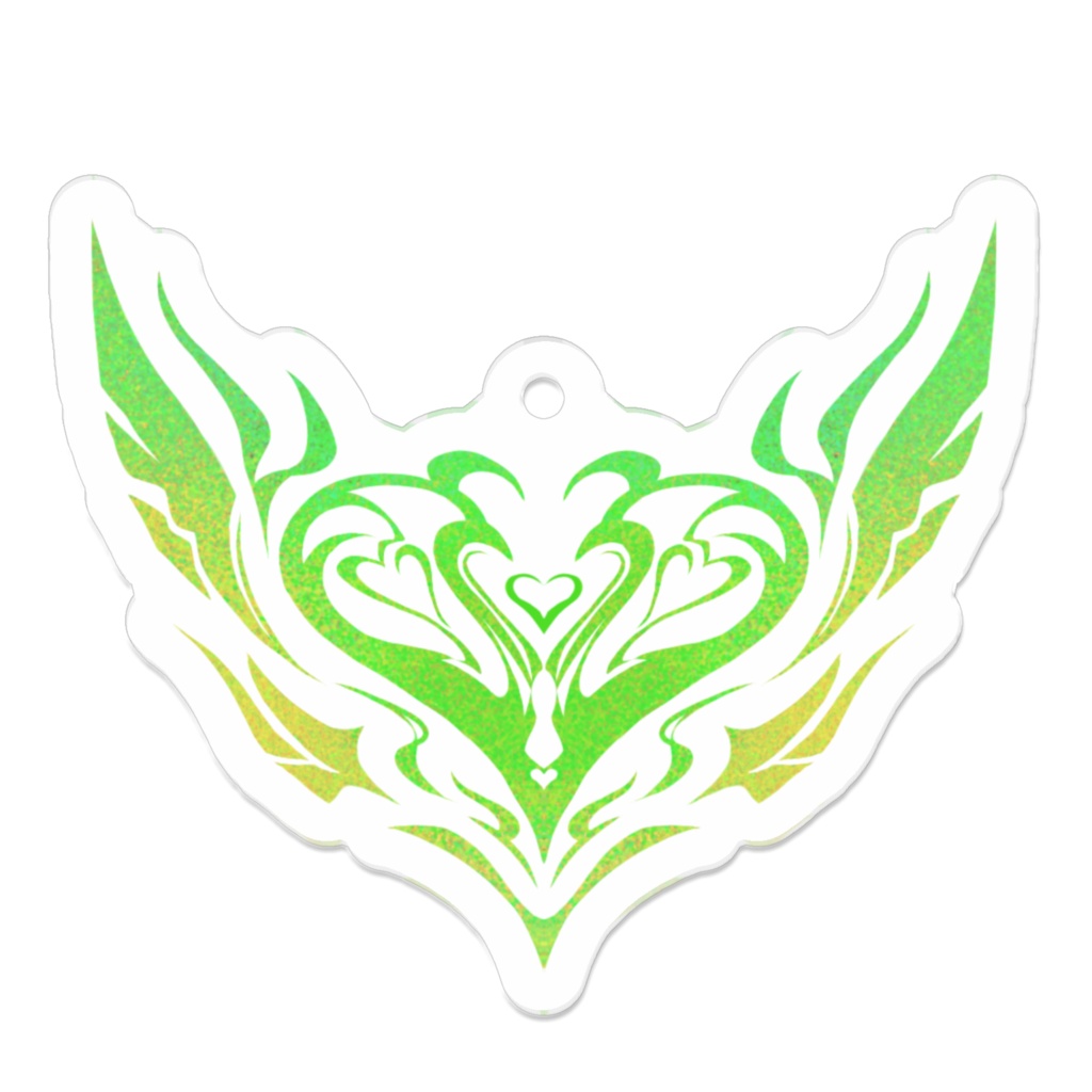 紋章アクキー緑 フチなし