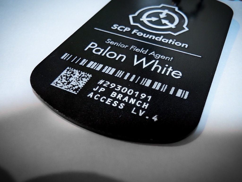 【SCP財団】エージェント用ドッグタグ【カスタマイズ商品】