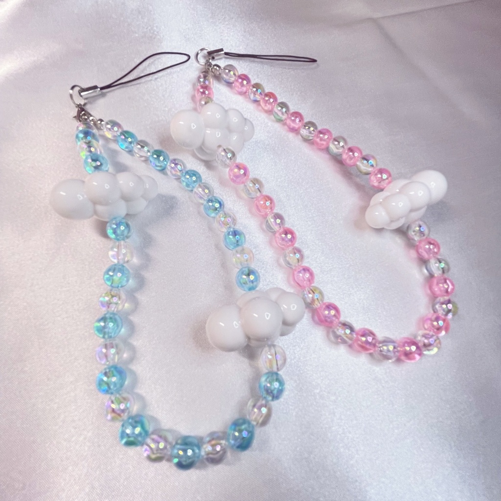 雲ビーズストラップ