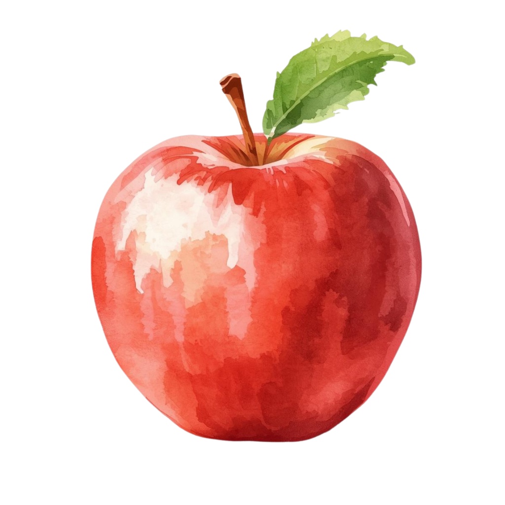 水彩風フルーツの可愛いクリップアートセット(全10種・PNG背景透過)