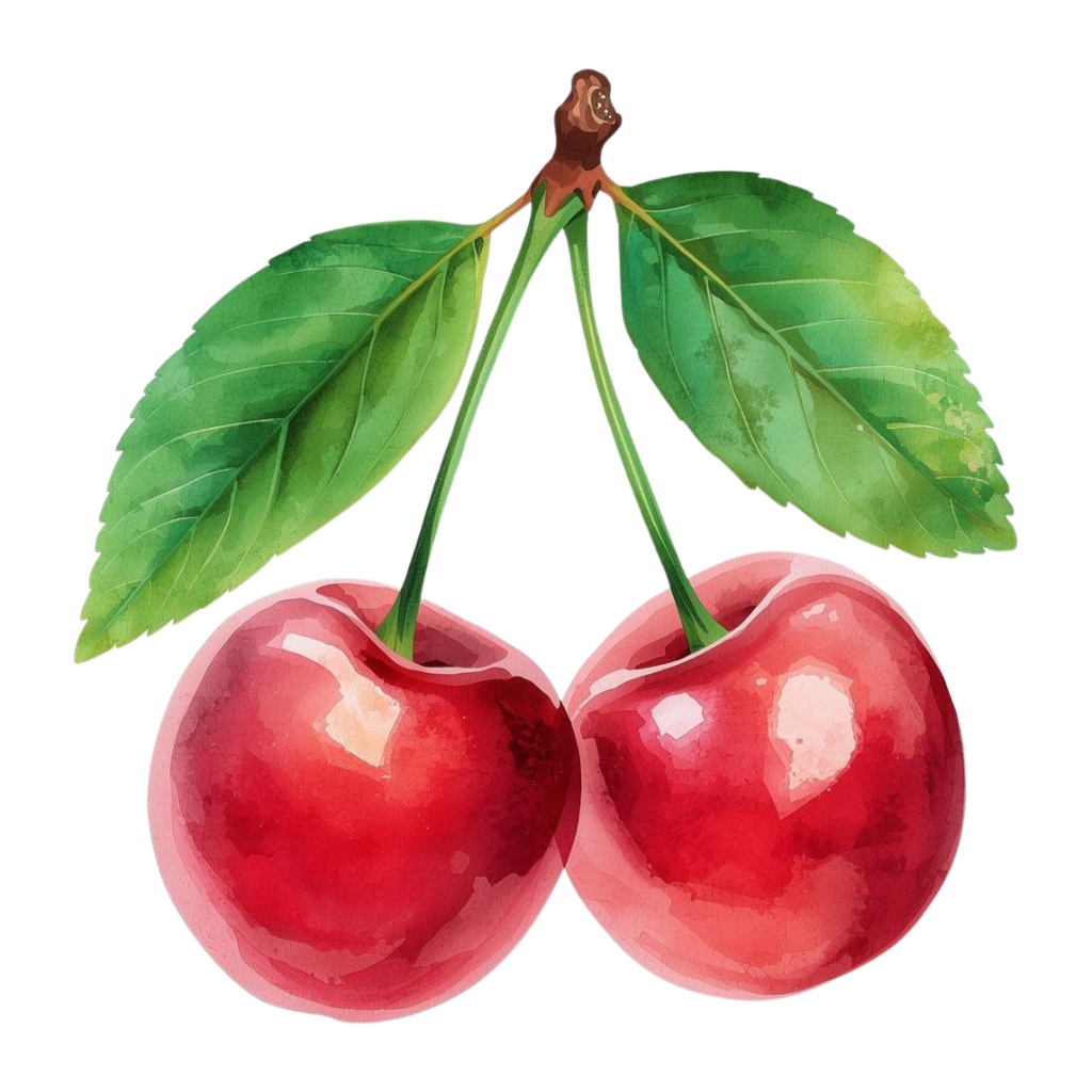 水彩風フルーツの可愛いクリップアートセット(全10種・PNG背景透過)