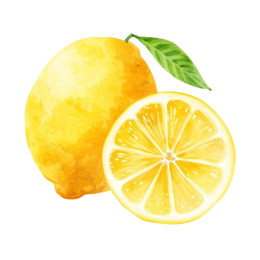 水彩風フルーツの可愛いクリップアートセット(全10種・PNG背景透過)