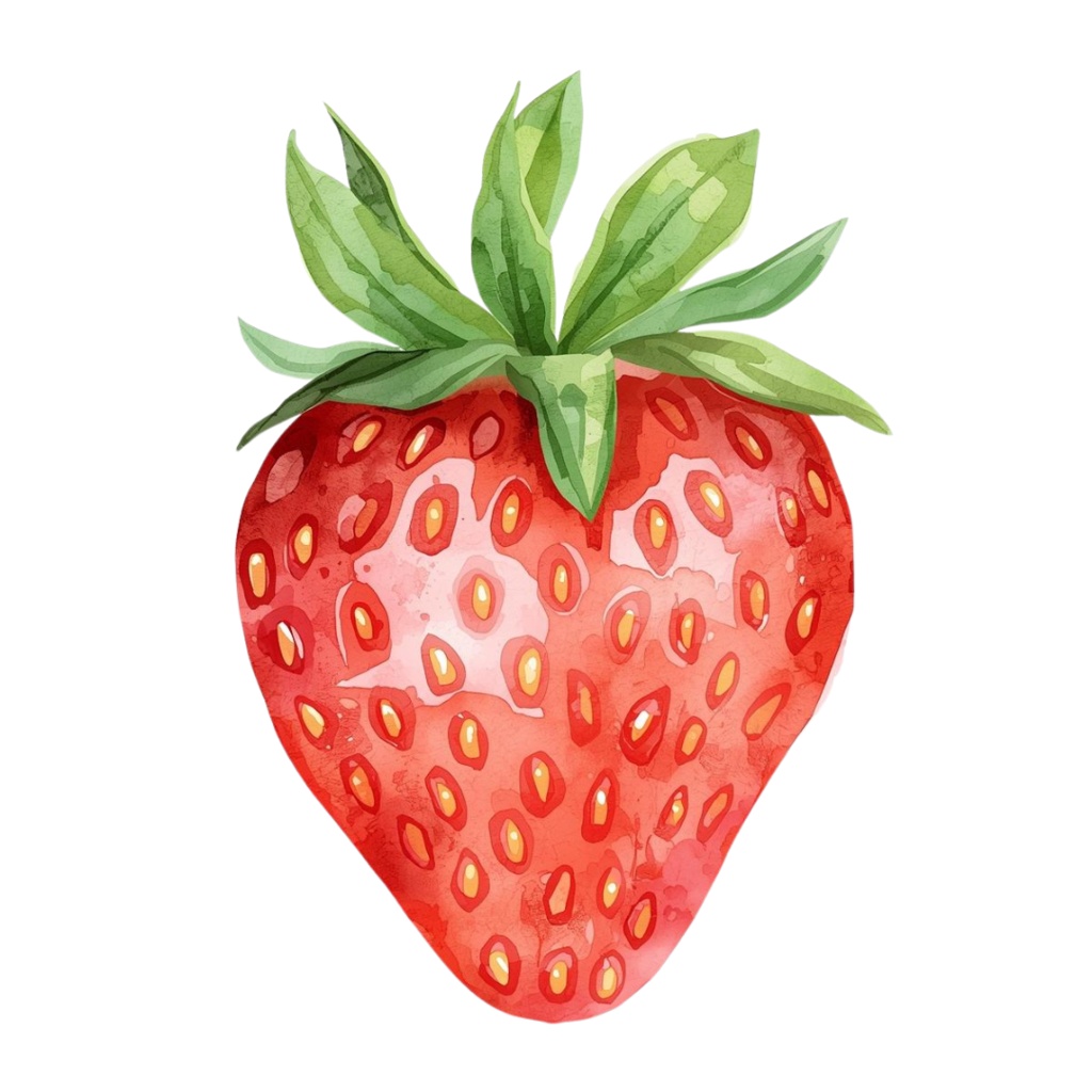 水彩風フルーツの可愛いクリップアートセット(全10種・PNG背景透過)