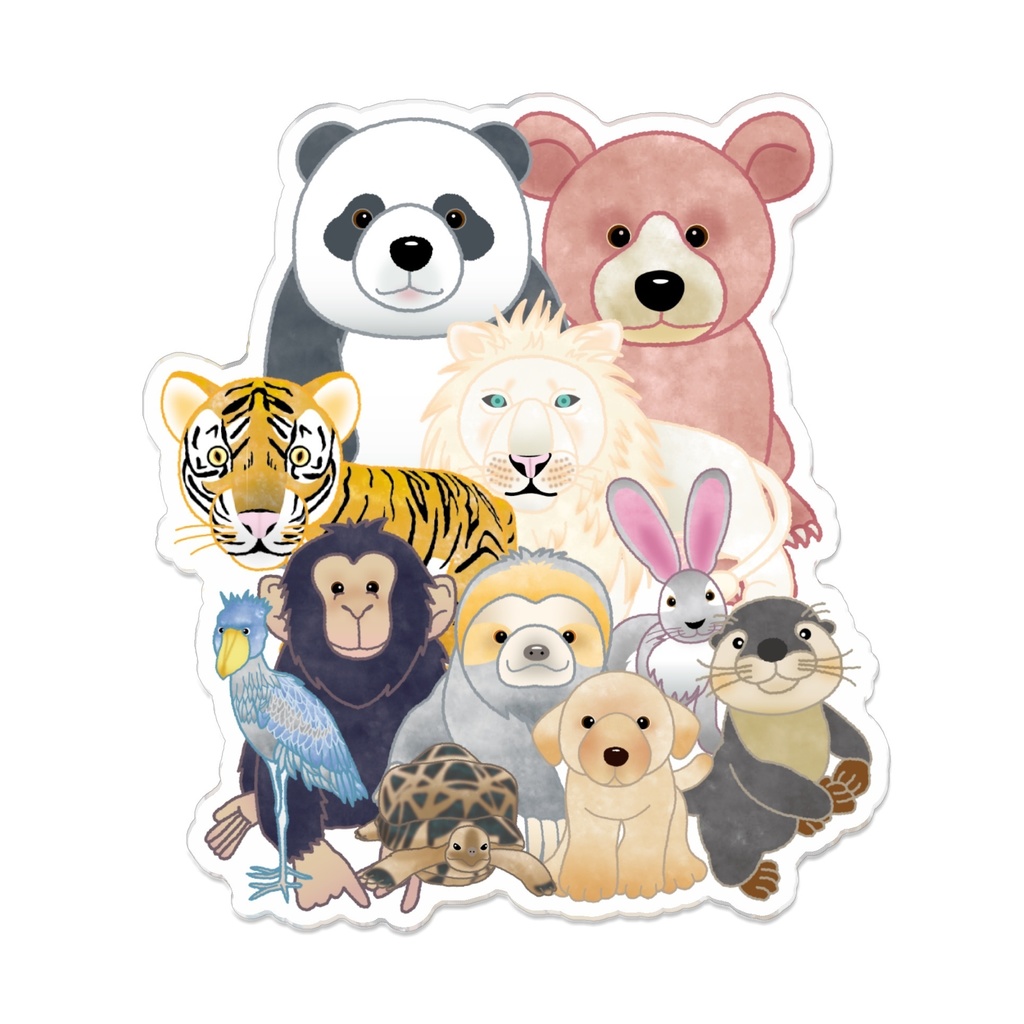 我が家の動物 アッセンブル! アクリルバッジ