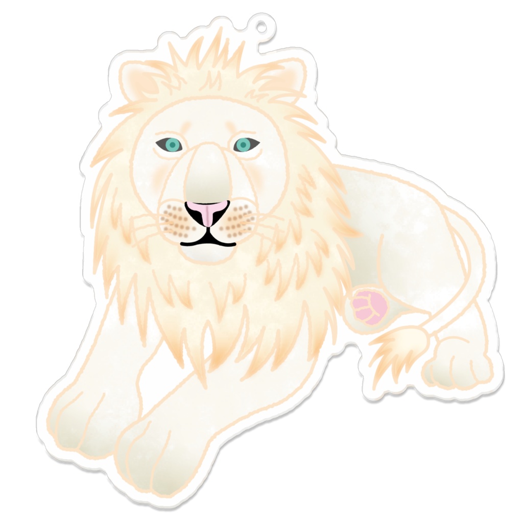 我が家の動物　ホワイトライオン　アクリルキーホルダー