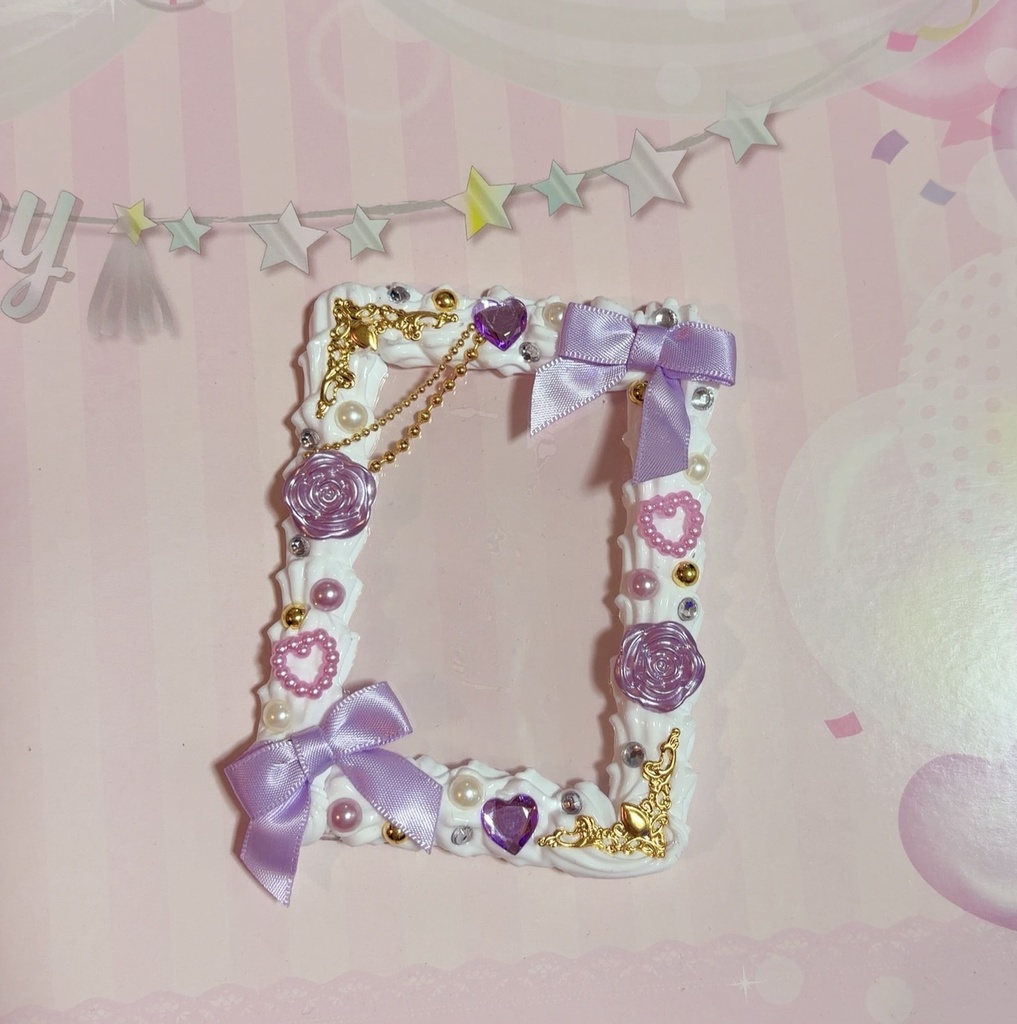 💜紫×ホワイトホイップデコケース💜