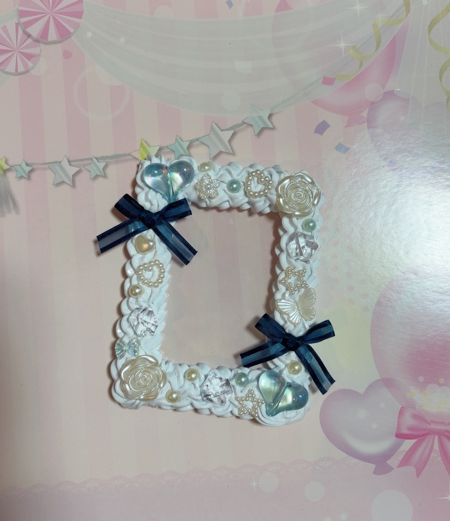 💙紺色×水色🩵ホイップデコケース