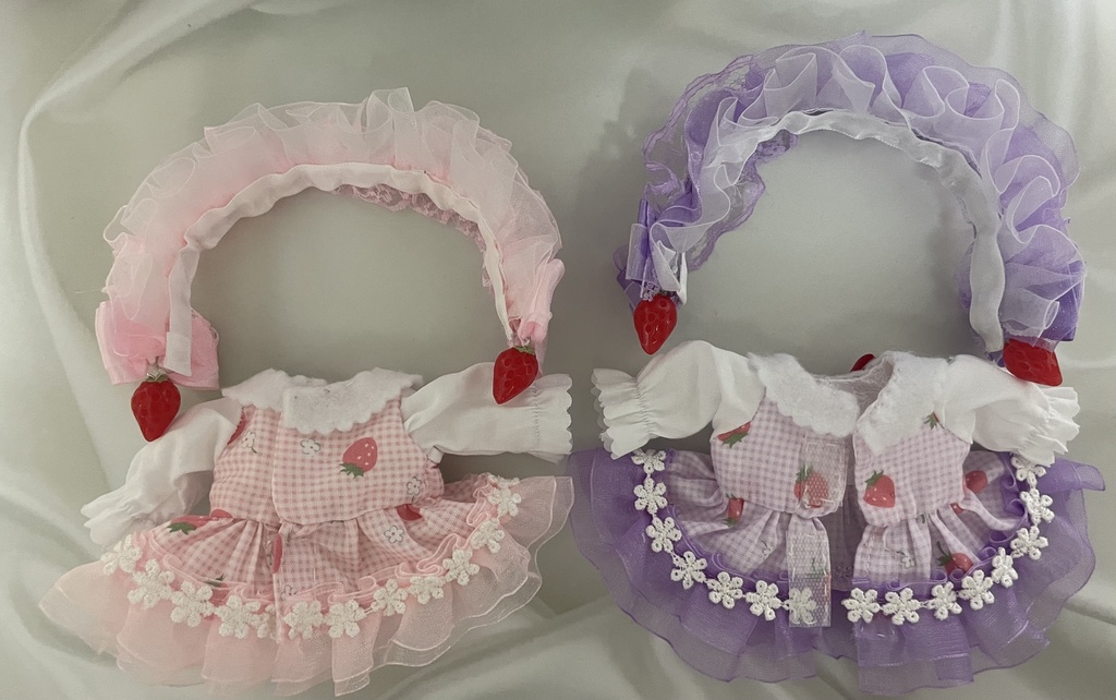 16cm ぬい服 いちごワンピース