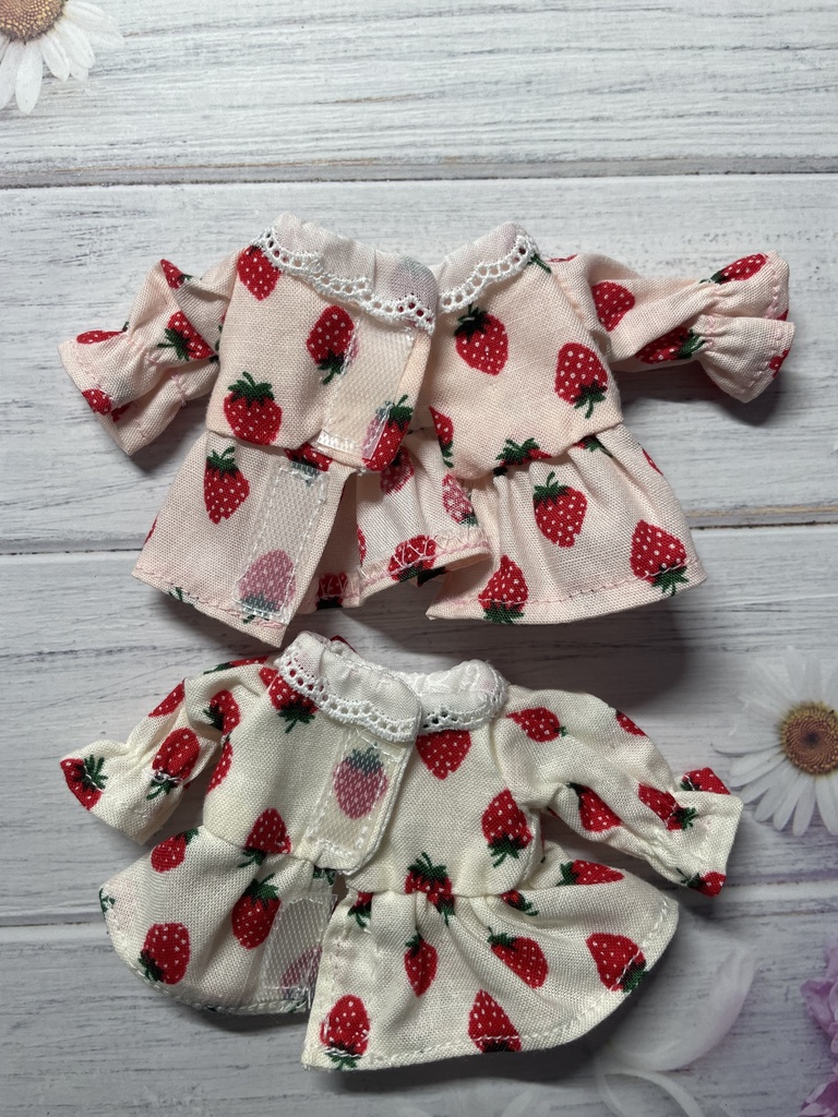 16cm ぬい服 いちごルームウェア