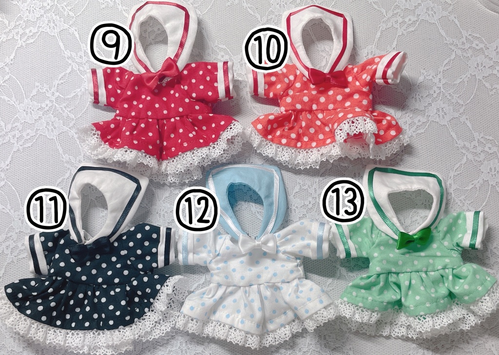 水玉とチェックのセーラー服