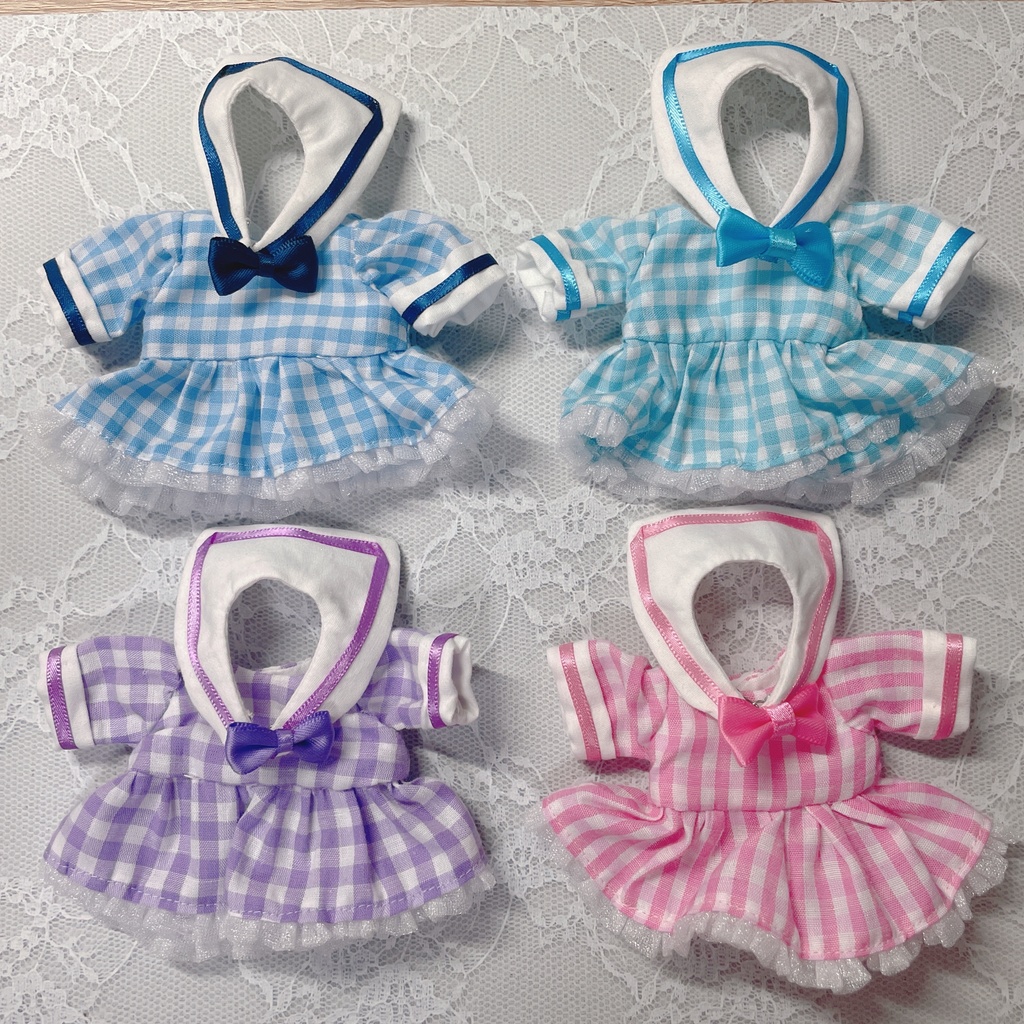 水玉とチェックのセーラー服