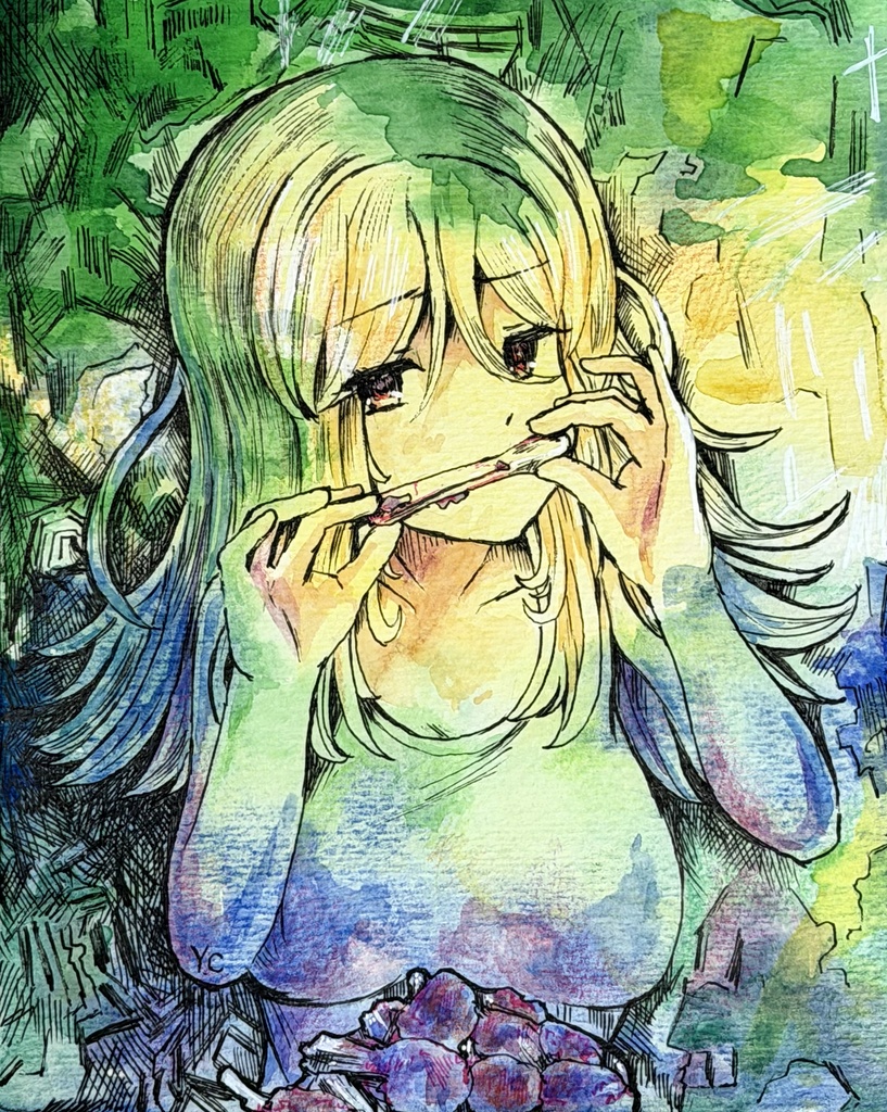 原画イラスト「骨が嫌」