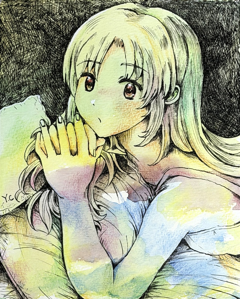 原画イラスト「みつめる」