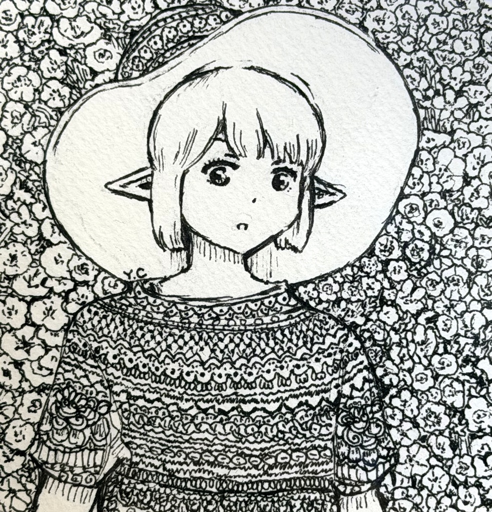 原画イラスト「はなのもよう」