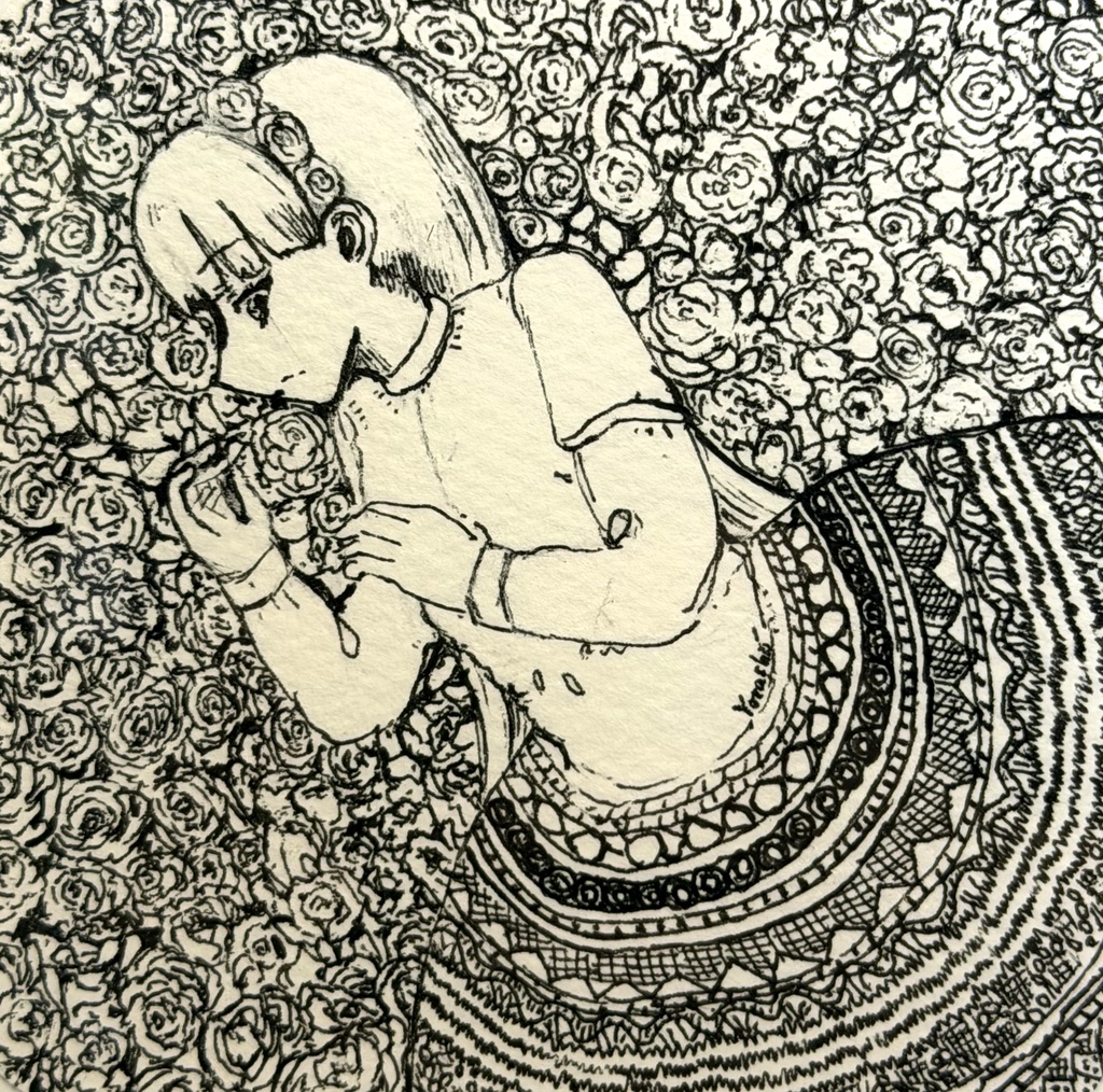 原画イラスト「ばらのもよう」
