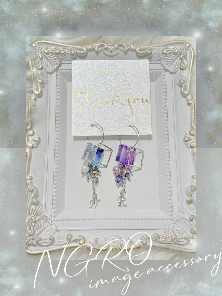 webｵﾝ用🖤💜覚醒の炎ピアスorノンホールピアス