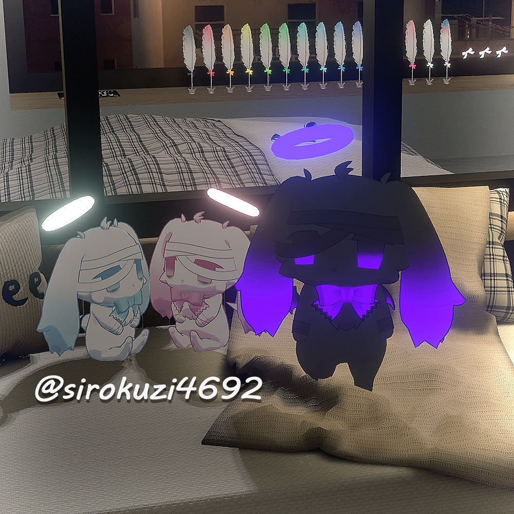 【無料/FREE版あり】じとうさてゃんパステルカラー&悪魔化セット&簡単色変えマスク