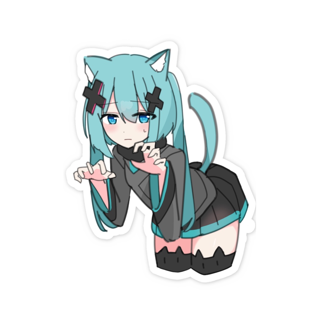 猫✘ステッカー