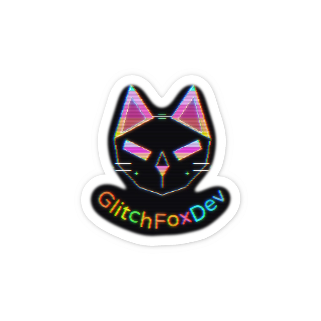 【スマホステッカー】GlitchFoxDev — Neon Fox Sticker #01