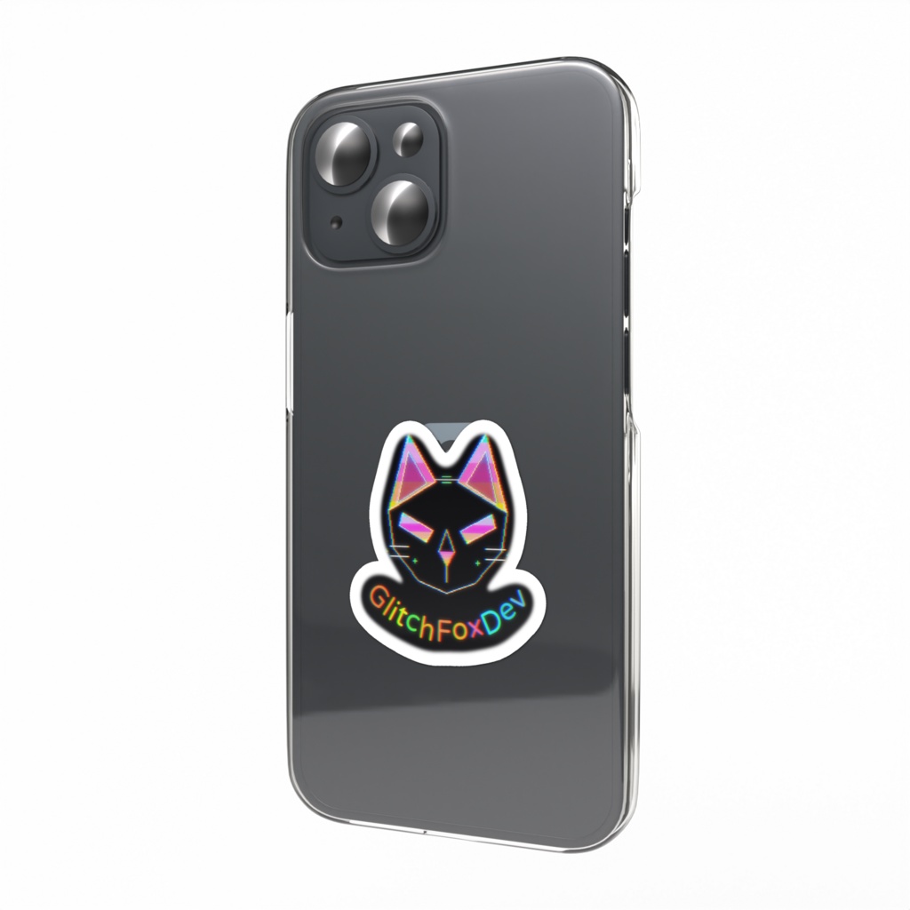 【スマホステッカー】GlitchFoxDev — Neon Fox Sticker #01