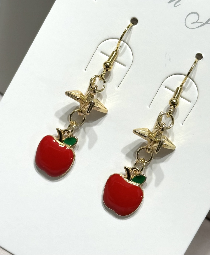 りんご と 折り鶴のピアス サージカルステンレス