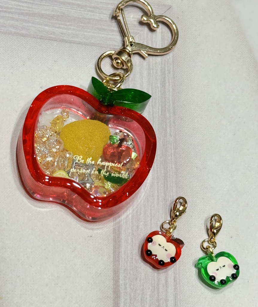 りんご シェイカー キーホルダー ちびりんごオマケつき