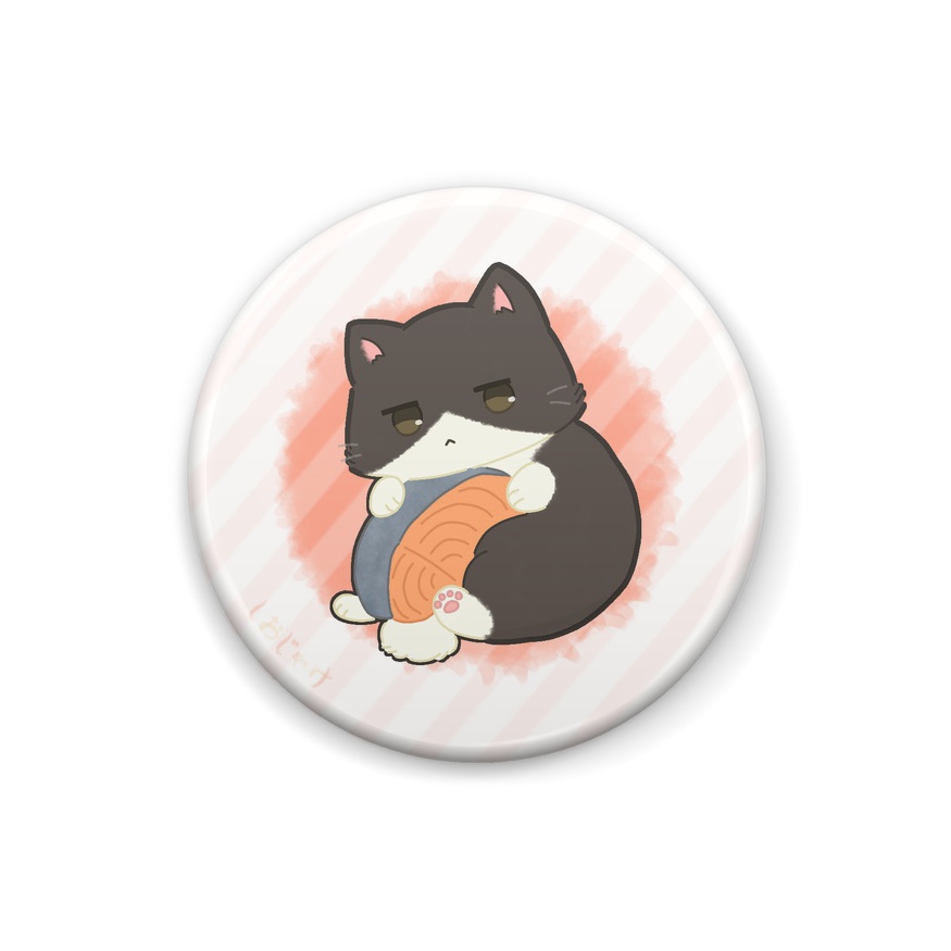 たべものねこたりあ缶バッチ-1