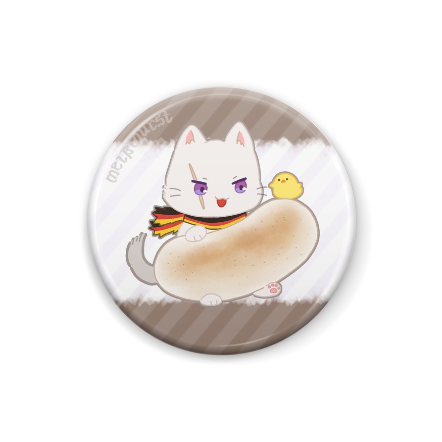 たべものねこたりあ缶バッチ-1