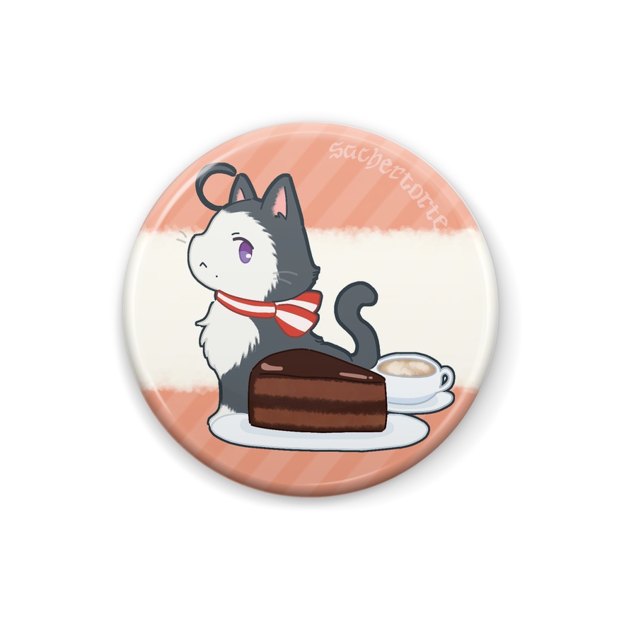 たべものねこたりあ缶バッチ-1