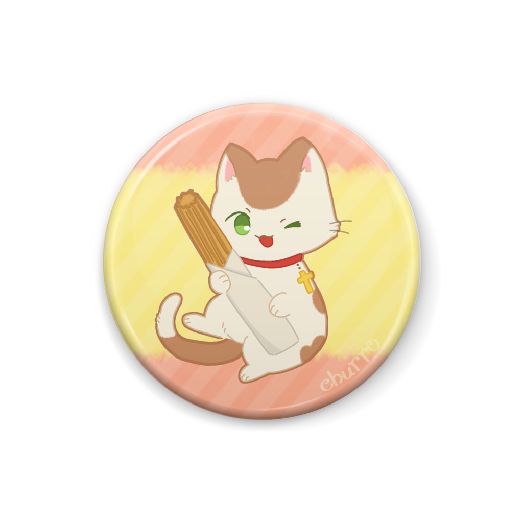 たべものねこたりあ缶バッチ-1