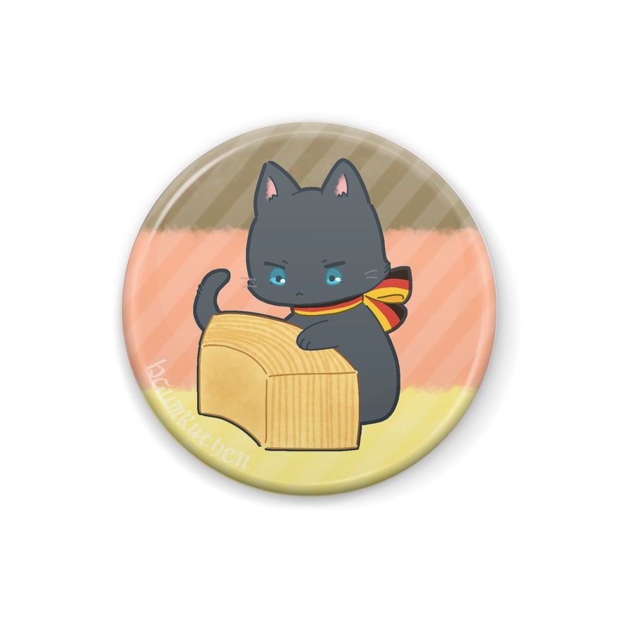 たべものねこたりあ缶バッチ-1