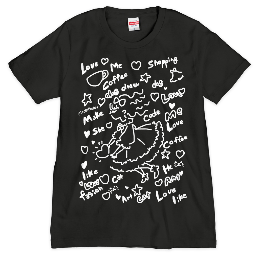 フェミニンシルク　文字T 黒