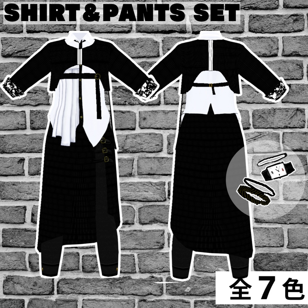 Shirt＆Pants 5点SET（VRoidデータ）色多数！