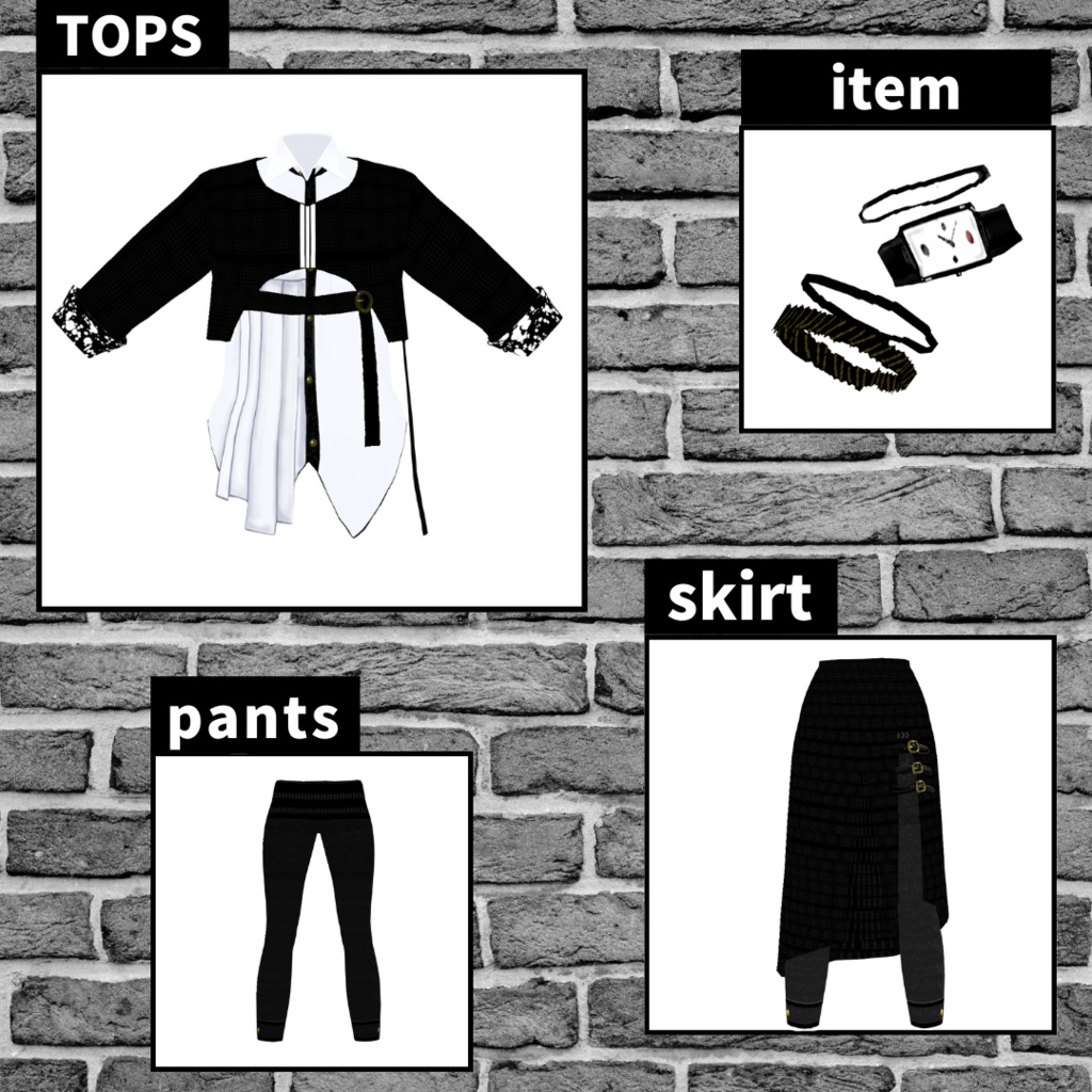 【VRoid】シャツセット/Shirt&Pants/男女兼用