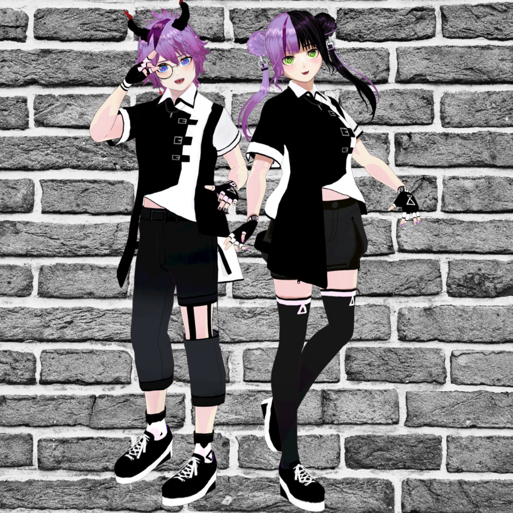 【VRoid】シャツセット/shirt&pants/5点SET/色変更可