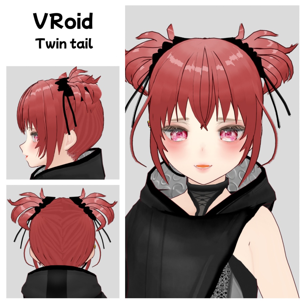 【VRoid】ツインテヘア ヘアプリセット/twin tails/girls hair/hairpreset