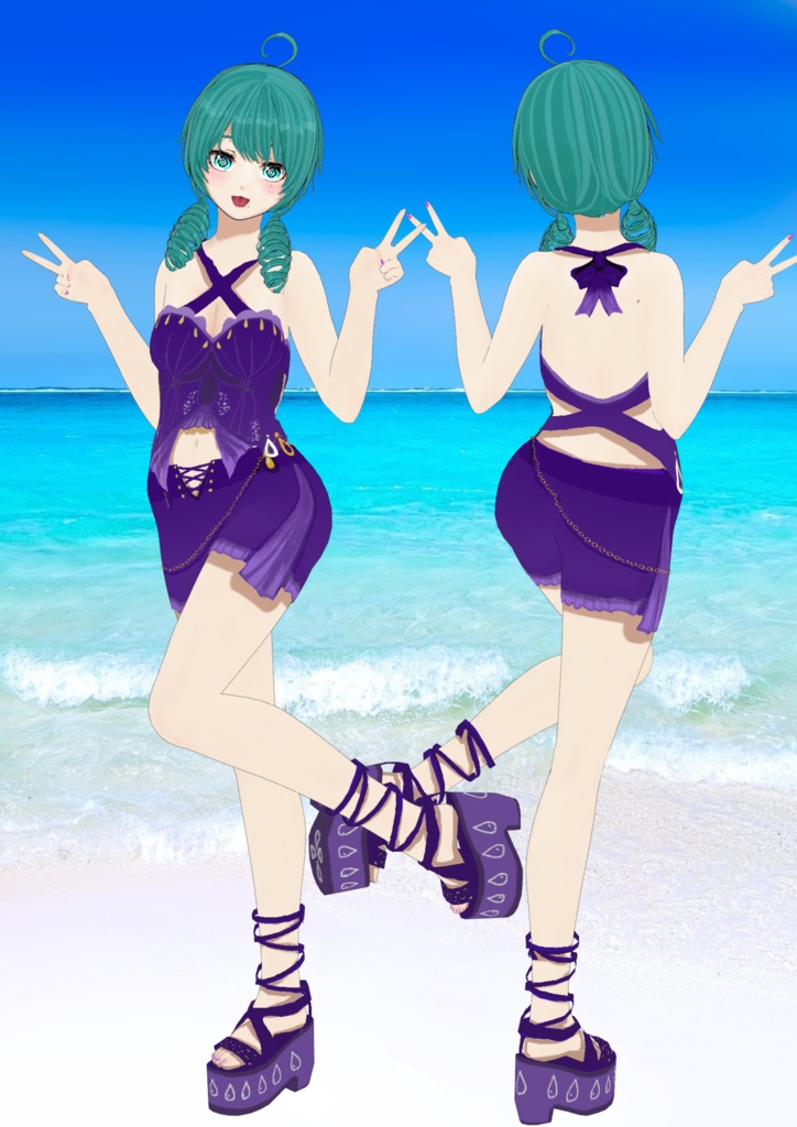 【VRoid】縦ロールツインテ ヘアプリセット/spiral curls twin taels/hair preset