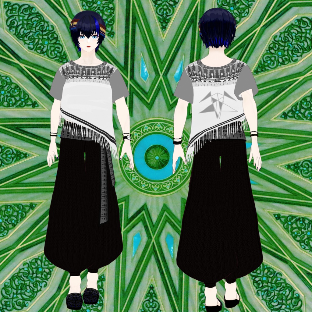 【無料】Tシャツ/ethnic/FREE【VRoid】100人記念