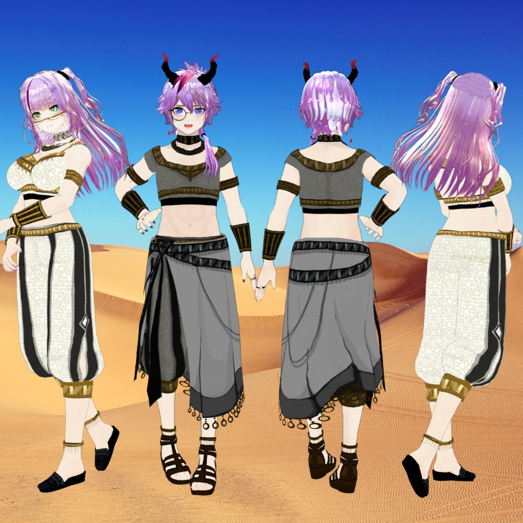 【VRoid】エスニック衣装/Ethnic 6点Set/texture file付