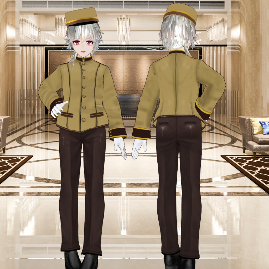 【VRoid】Hotelier Clothing/ホテルマン衣装5点SET