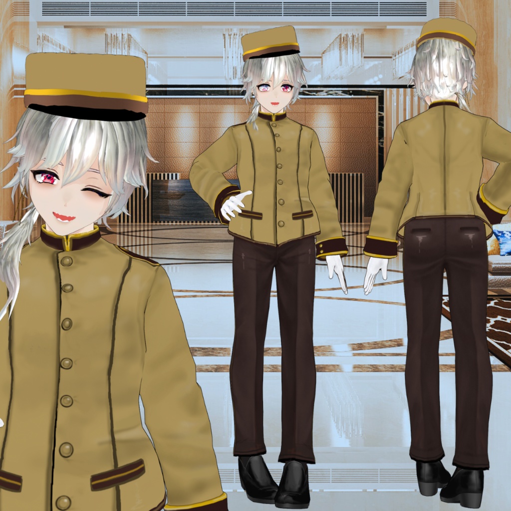 【VRoid】Hotelier Clothing/ホテルマン衣装5点SET