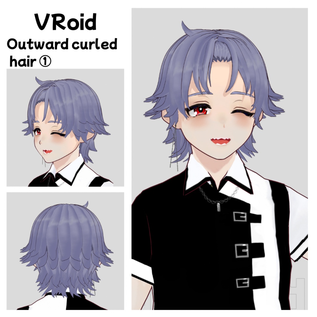 【VRoid】外ハネヘアー① ヘアプリセット/Outward curled hair/short hair/hair preset