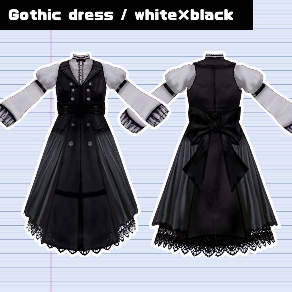 【VRoid】ゴシックドレス/Gothic dress/5点SET