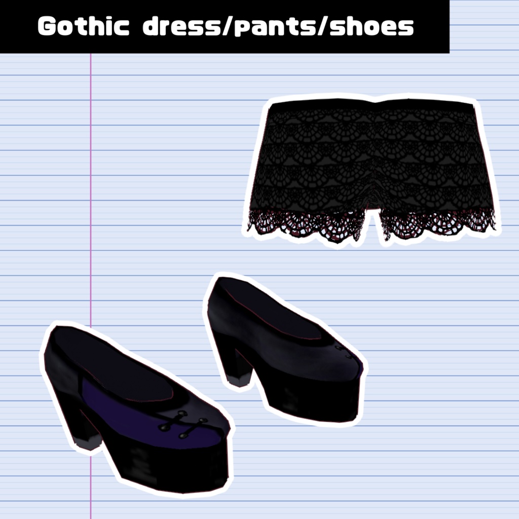 【VRoid】ゴシックドレス/Gothic dress/5点SET