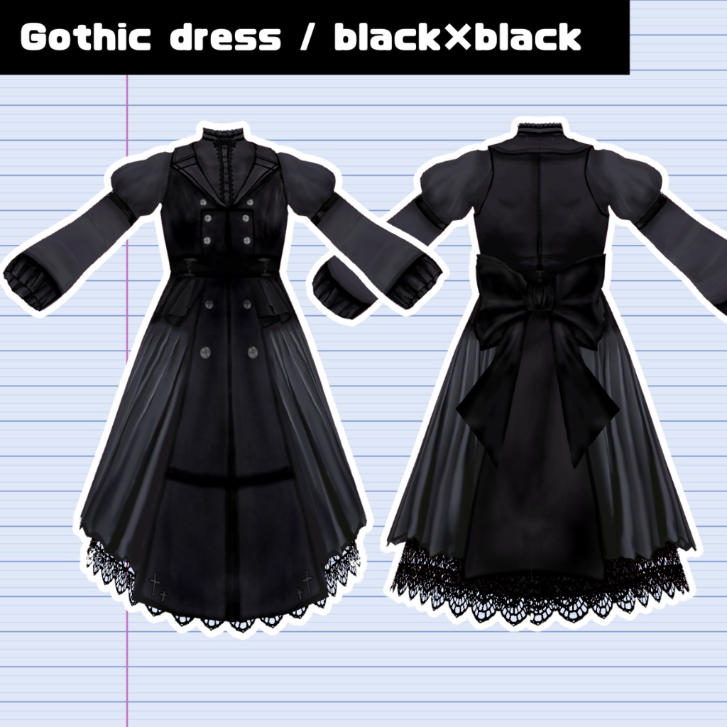 【VRoid】ゴシックドレス/Gothic dress/5点SET
