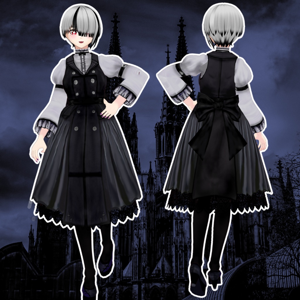 【VRoid】ゴシックドレス/Gothic dress/5点SET